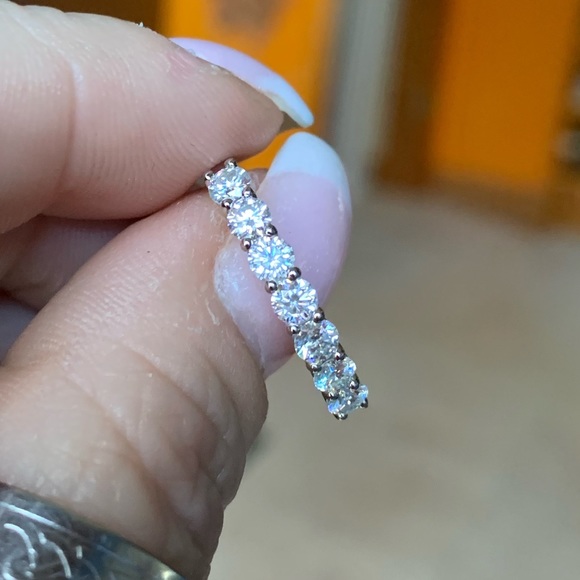 Jewelry - Beautiful 0.7cttw Moissanite Half Eternity Band